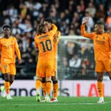 Valencia, Spain, January 3rd 2024: Luka Modric (10 Real Madrid CF) and Jude Bellingham (5 Real Madrid CF) celebrates after scoring during the La Liga EA Sports football match between Valencia CF and Real Madrid CF at the Estadio Mestalla in Valencia, Spain  (Judit Cartiel / SPP),Image: 951612038, License: Rights-managed, Restrictions: *** World Rights Except Brazil and Mexico *** BRAOUT MEXOUT, Model Release: no, Credit line: Sports Press Photo / ddp USA / Profimedia