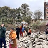 People gather in an open area following earthquake tremors in Kathmandu, in the early hours on January 7, 2025. A powerful earthquake in China's remote Tibet region killed at least 32 people and collapsed "many buildings" on January 7, Chinese media reported, with tremors also felt in neighbouring Nepal's capital Kathmandu and parts of India.,Image: 952178850, License: Rights-managed, Restrictions: , Model Release: no, Credit line: SUNIL SHARMA / AFP / Profimedia