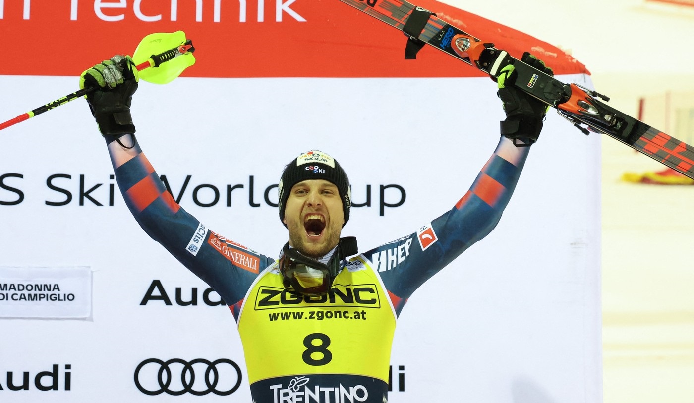 FIS Ski World Cup 2024-2025 -
Menâs World Cup Slalom Madonna di Campiglio 08/01/25 Third place: Samuel Kolega (CRO),Image: 952476029, License: Rights-managed, Restrictions: Per la presente foto non è stata rilasciata liberatoria. Ai sensi di legge e come già accettato in fase di registrazione sul sito, chi pubblica la foto è tenuto a pixelare tutto ciò che violi il Diritto alla Privacy di soggetti terzi (volti, targhe ecc.)., Model Release: no, Credit line: IPA Sport/ABACA / Abaca Press / Profimedia