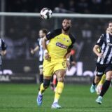 January 9, 2025, Thessaloniki, Greece: AEK's Harold Moukoudi in action during a Greek Soccer Cup game between PAOK FC and AEK FC. Game result 1-1.,Image: 952654637, License: Rights-managed, Restrictions: , Model Release: no, Credit line: Giannis Papanikos / Zuma Press / Profimedia