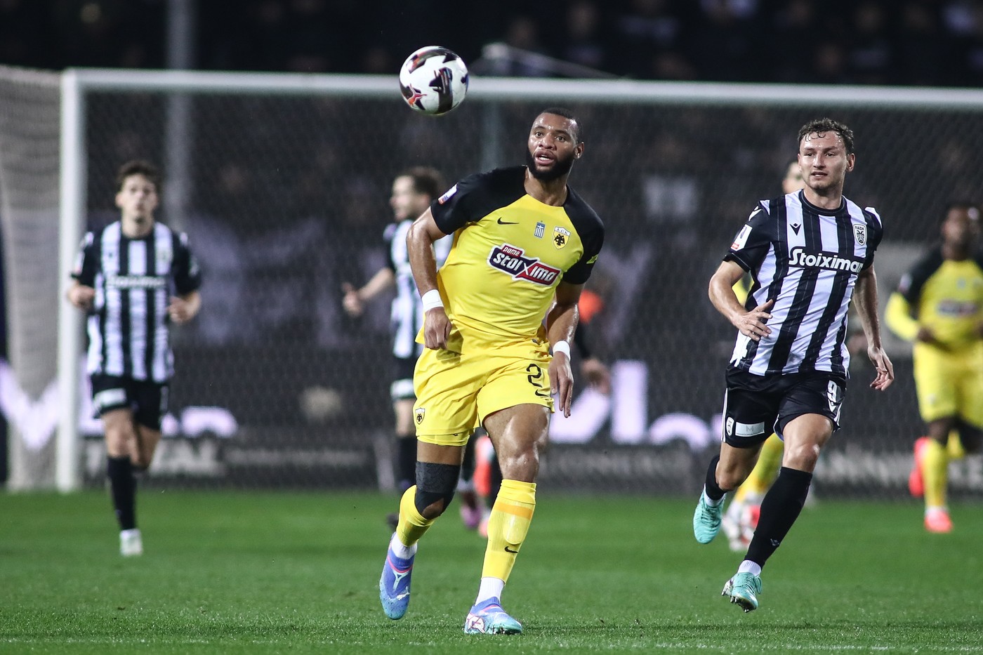 January 9, 2025, Thessaloniki, Greece: AEK's Harold Moukoudi in action during a Greek Soccer Cup game between PAOK FC and AEK FC. Game result 1-1.,Image: 952654637, License: Rights-managed, Restrictions: , Model Release: no, Credit line: Giannis Papanikos / Zuma Press / Profimedia