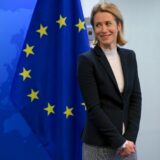 Estonian Vice-President of the European Commission Kaja Kallas looks on as she waits upon the arrival of Prime Minister and Minister of Foreign Affairs of the Palestinian Authority prior to their meeting in Brussels on January 17, 2025.,Image: 954465909, License: Rights-managed, Restrictions: , Model Release: no, Credit line: Nicolas TUCAT / AFP / Profimedia