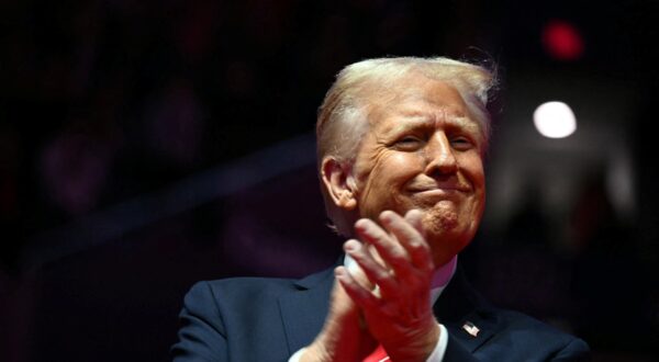 US President-elect Donald Trump reacts during a MAGA victory rally at Capital One Arena in Washington, DC, on January 19, 2025, one day ahead of his inauguration ceremony.,Image: 955483973, License: Rights-managed, Restrictions: , Model Release: no, Credit line: Jim WATSON / AFP / Profimedia