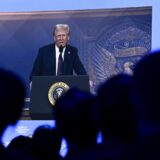 DAVOS, SWITZERLAND - JANUARY 23: President of the United States of America (USA) Donald Trump, makes a speech via video-conference during the the 55th annual meeting of the World Economic Forum (WEF) in Davos, Switzerland on January 23, 2025. Halil Sagirkaya / Anadolu,Image: 956898484, License: Rights-managed, Restrictions: , Model Release: no, Credit line: HALIL SAGIRKAYA / AFP / Profimedia