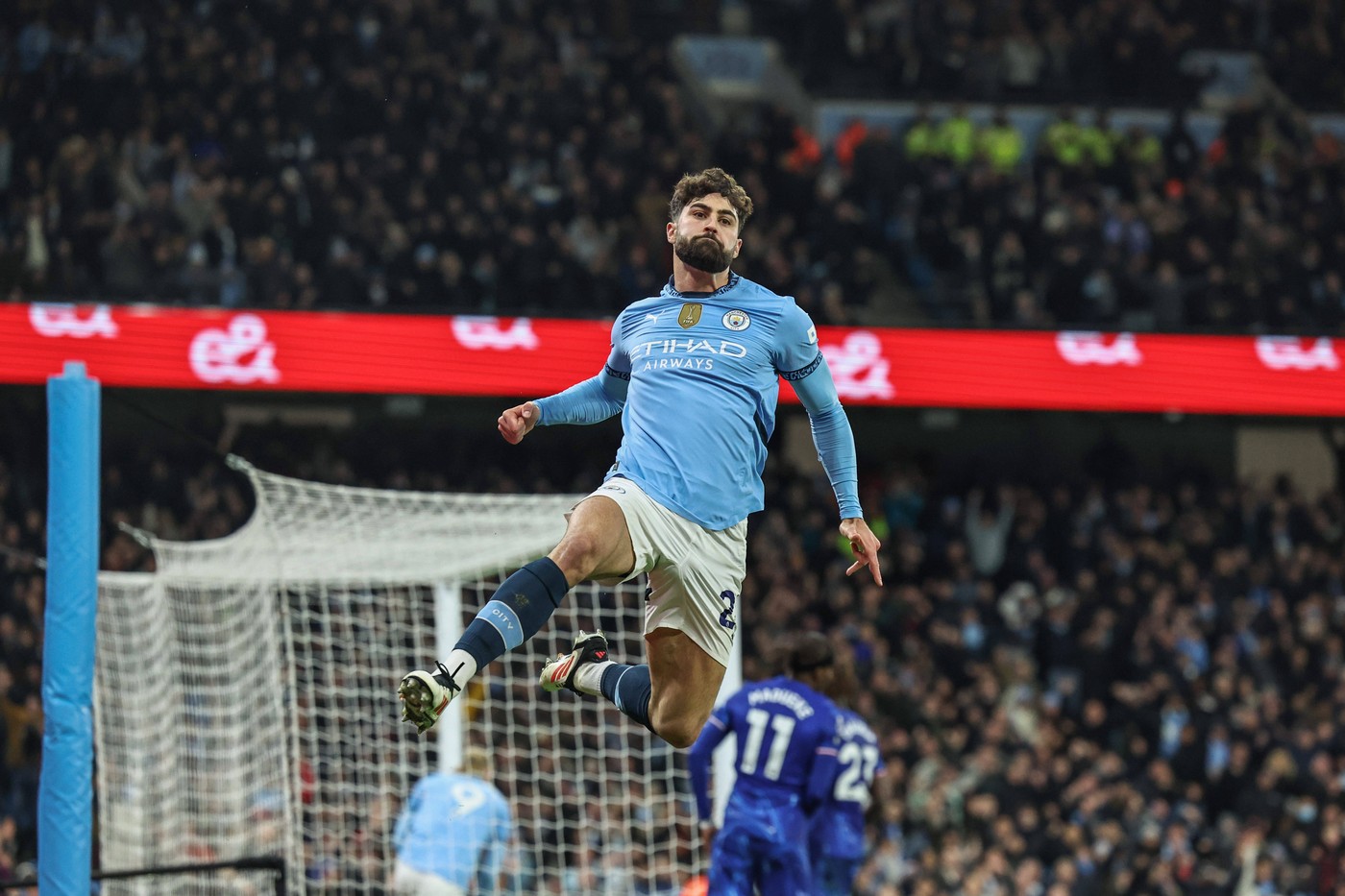 Premier League Manchester City v Chelsea JoĹko Gvardiol of Manchester City celebrates his goal to make it 1-1 during the Premier League match Manchester City vs Chelsea at Etihad Stadium, Manchester, United Kingdom, 25th January 2025 Photo by Manchester Etihad Stadium Manchester United, ManU Kingdom Copyright: xMarkxCosgrove/NewsxImagesx,Image: 957645619, License: Rights-managed, Restrictions: , Model Release: no, Credit line: Mark Cosgrove/News Images / imago sportfotodienst / Profimedia