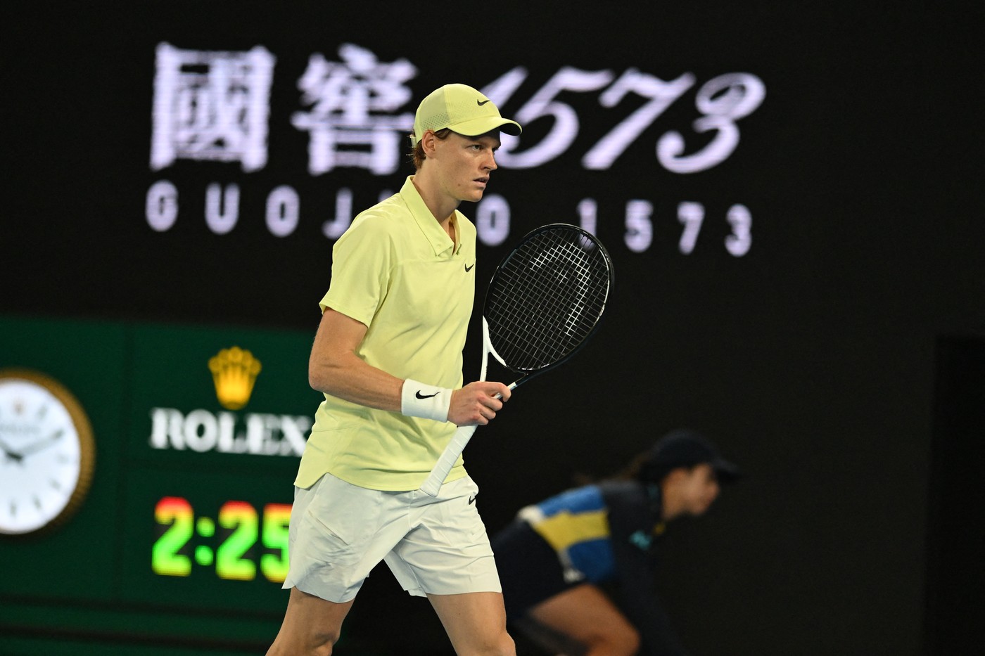 MELBOURNE, AUSTRALIA - JANUARY 26: Jannik Sinner of Italy in action against Alexander Zverev (not seen) of Germany during the Men's Singles Final of the 2025 Australian Open at Melbourne Park in Melbourne, Australia on January 26, 2025. Mark Avellino / Anadolu,Image: 957763101, License: Rights-managed, Restrictions: , Model Release: no, Credit line: Mark Avellino / AFP / Profimedia